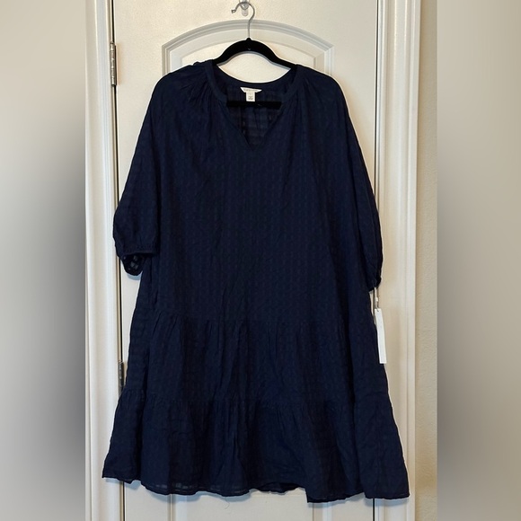 Caslon size L Tiered Swing Dress, Navy***NWT*** - Picture 4 of 5